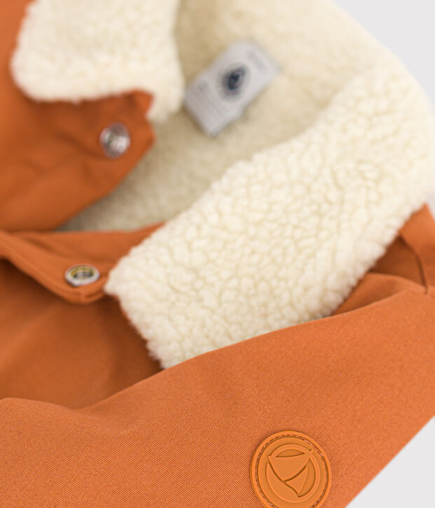 Veste courte doubl&eacute;e sherpa b&eacute;b&eacute; marron