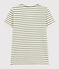 Tee-shirt Le Droit col V en coton rayé femme AVALANCHE/ CROCO