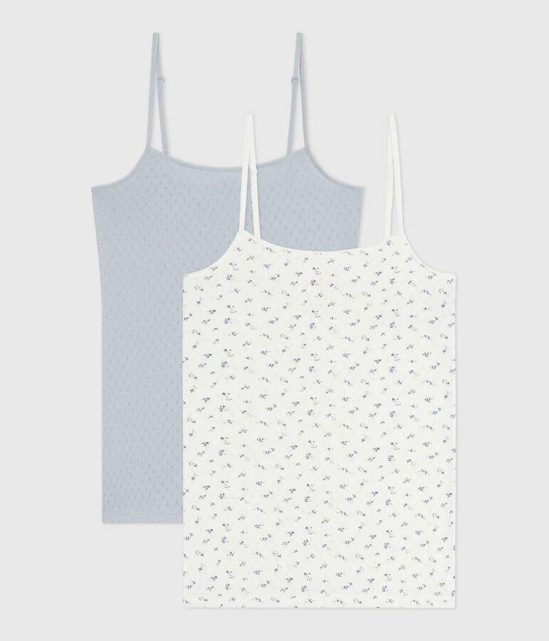 Lot de chemises &agrave; bretelles femme en coton ajour&eacute; multicouleur