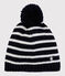 Muts voor jongens-meisjes blauw SMOKING/wit MARSHMALLOW
