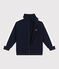 Effen katoenen sweatshirt met rits en opstaande kraag voor kinderen blauw SMOKING