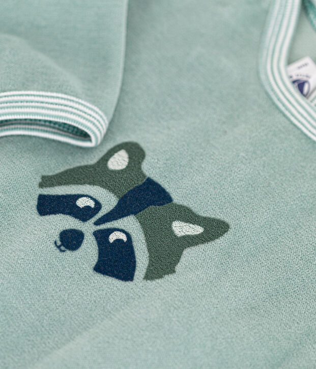 Pyjama en velours b&eacute;b&eacute; vert