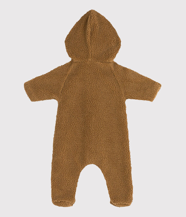 Skipakje met kap van sherpa baby's bruin