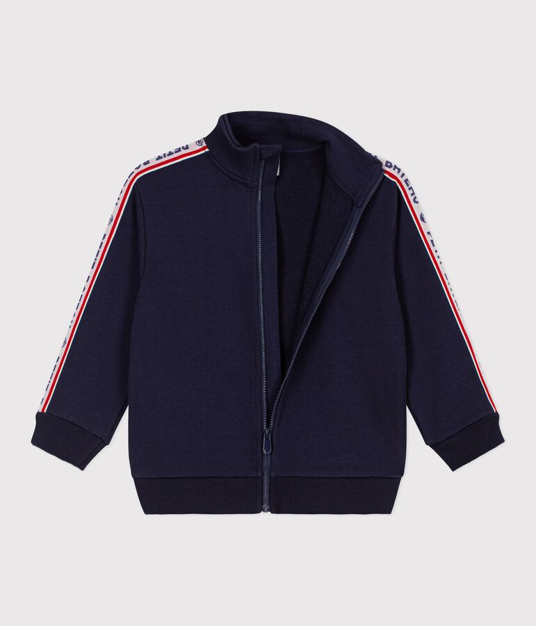 Katoenen sweatshirt met rits voor kinderen blauw