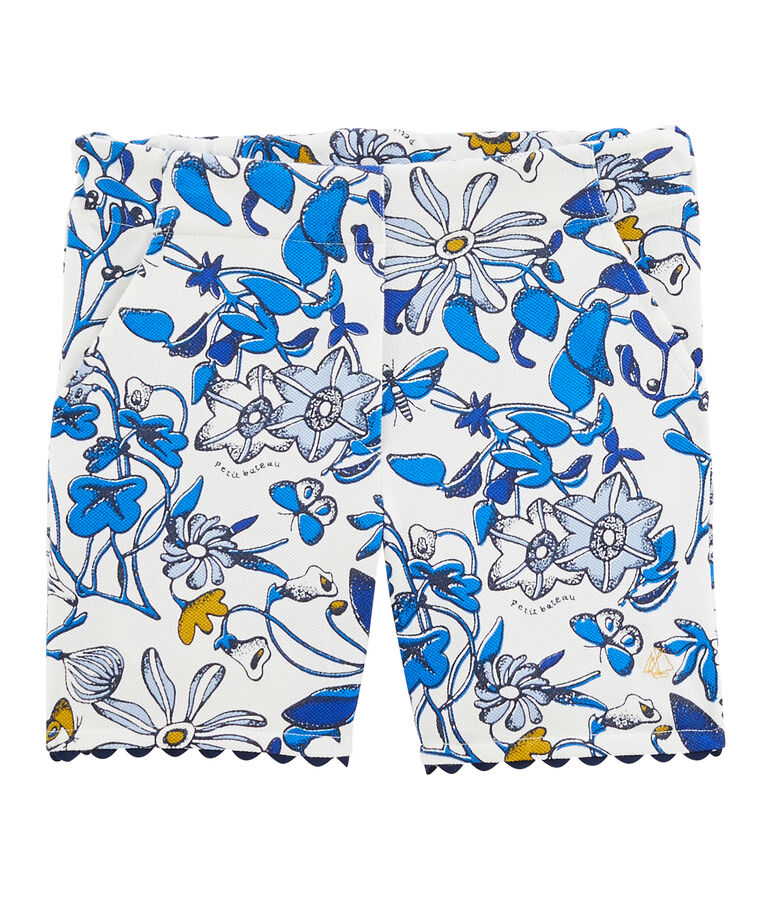 Bermuda enfant fille blanc/multicouleur