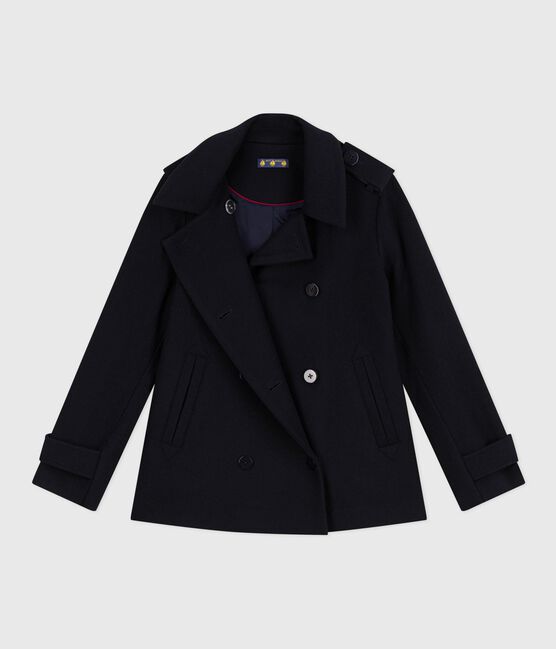Caban femme en draps de laine bleu SMOKING
