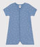 Korte playsuit van katoen voor baby's blauw BEACH/ MARSHMALLOW