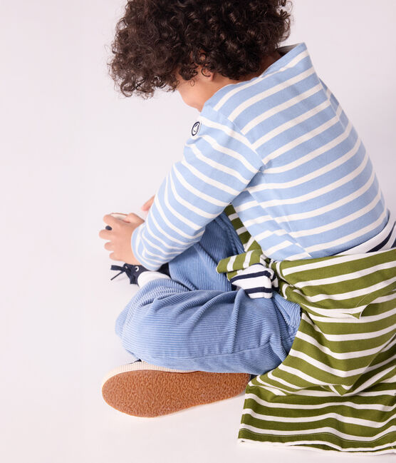 Marinière enfant en coton bleu ADRIATIC/ MILK