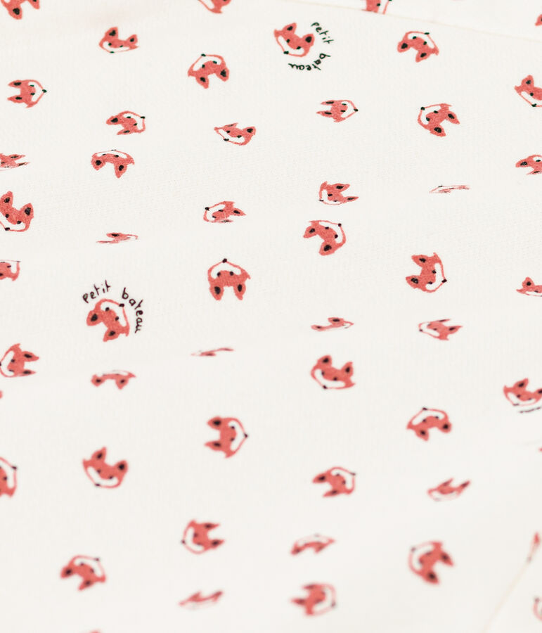 Pyjama b&eacute;b&eacute; imprim&eacute; en molleton blanc MARSHMALLOW/blanc MULTICO