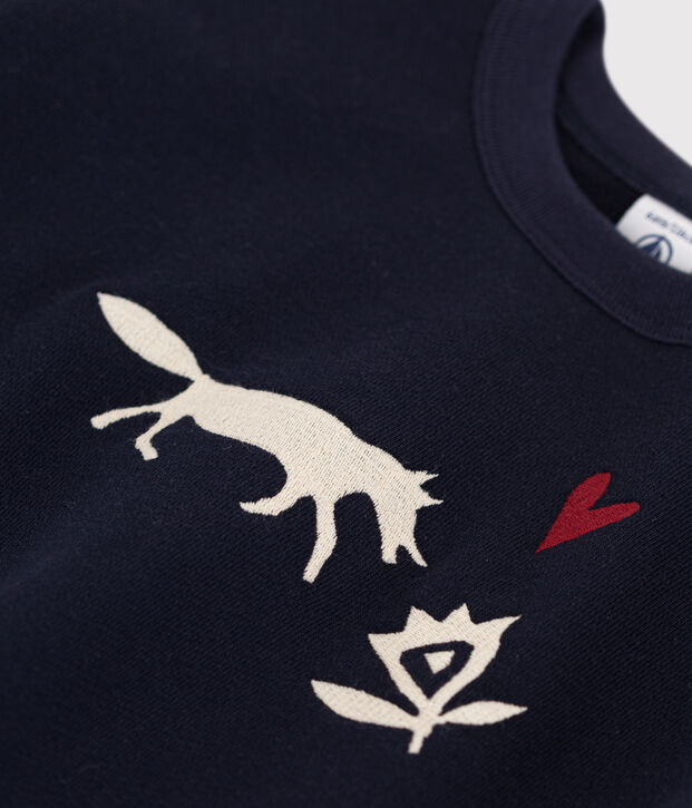 Sweatshirt en molleton enfant fille bleu marine