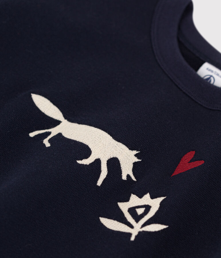 Sweater in molton voor meisjes blauw