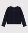 Damescardigan in gewatteerde tubic blauw SMOKING