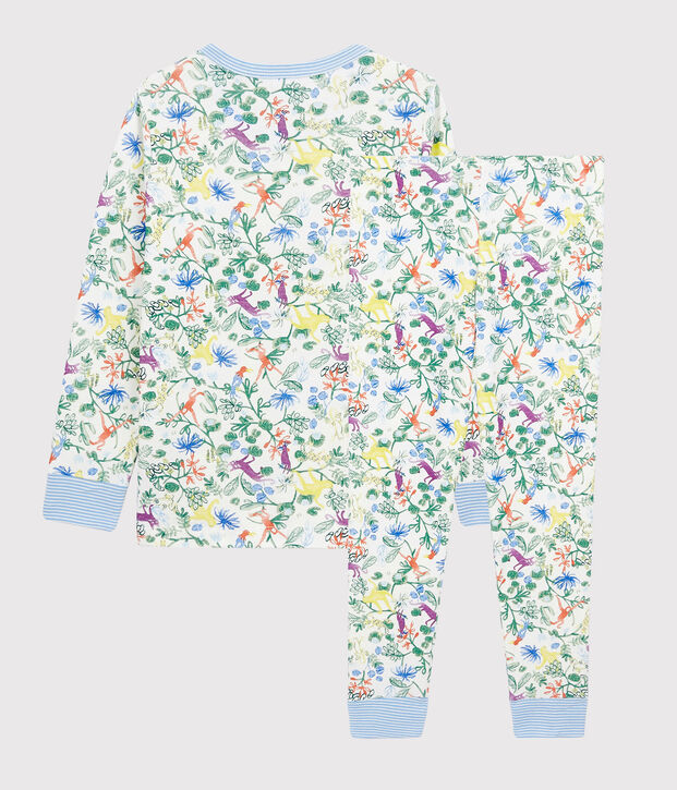 Pyjama imprim&eacute; jungle petit gar&ccedil;on en coton blanc/multicouleur