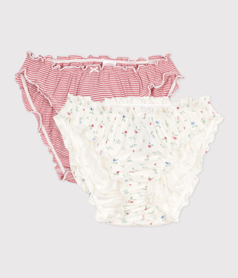 Lot de 2 culottes femme en coton imprim&eacute; fruits multicouleur