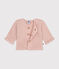 Gebreide uniseks babycardigan in ribbelsteek roze SALINE
