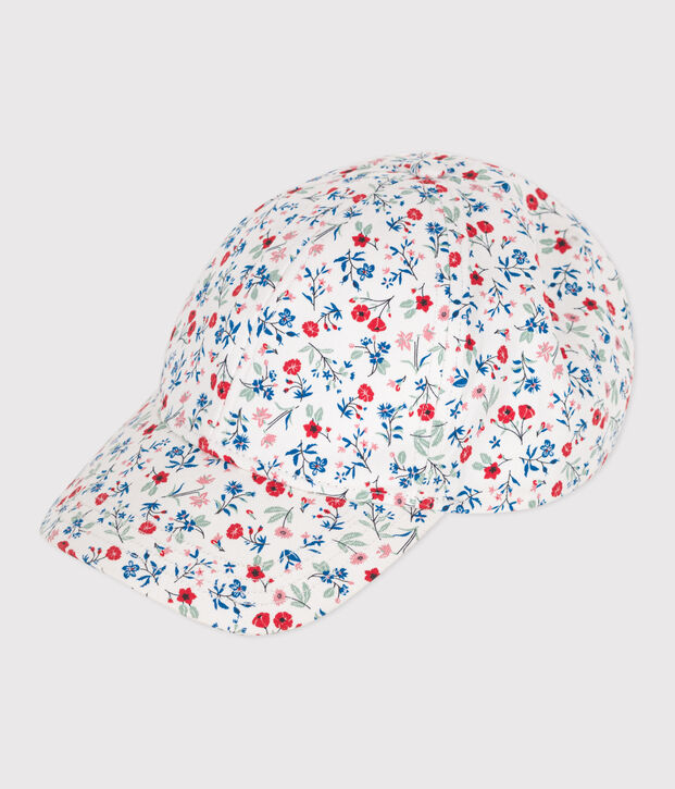 Stoffen pet met bloemenprint voor meisjes wit/multicouleur