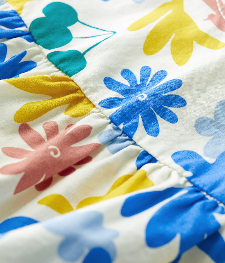 Blouse zonder mouwen uit popeline met bloemenprint voor babymeisjes. wit/multicouleur