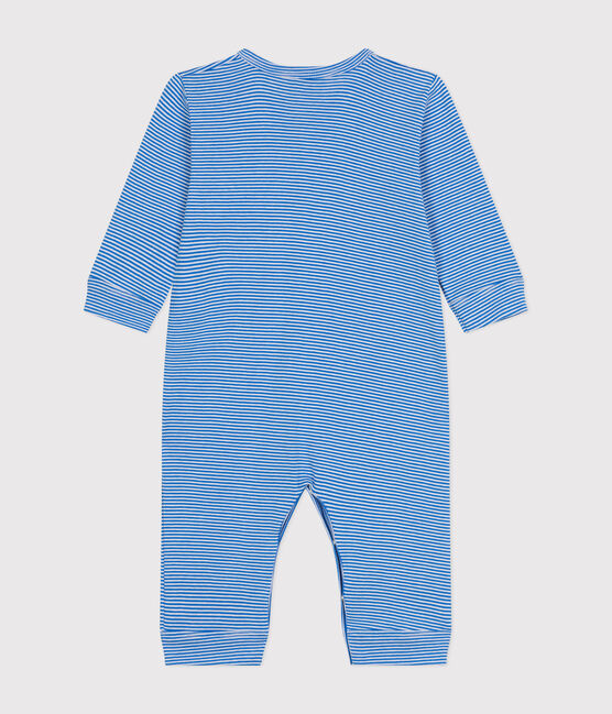 Pyjama sans pieds à rayures en coton bébé DELPHINIUM/ MARSHMALLOW