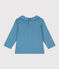 Blouse manches longues en coton bébé bleu POLOCHON