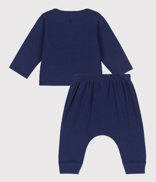 Set met 2 stuks in biologisch tubic voor baby's blauw