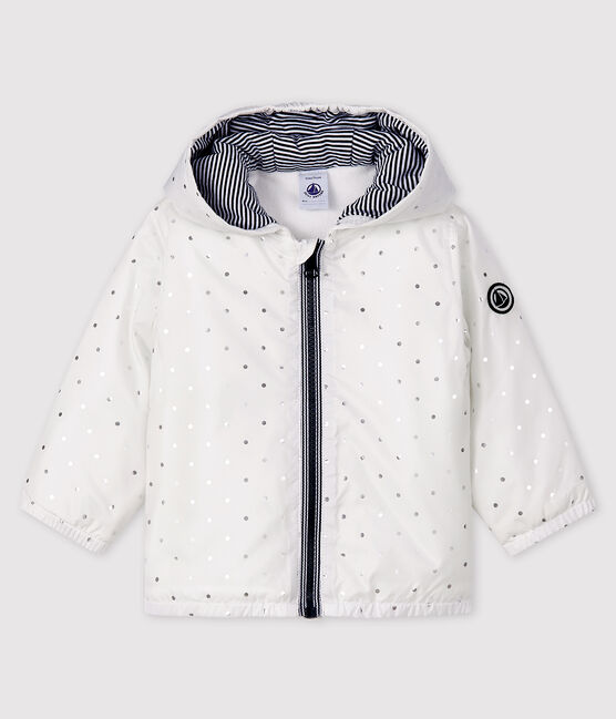 Blouson bébé fille/garçon imprimé blanc MARSHMALLOW/gris ARGENT