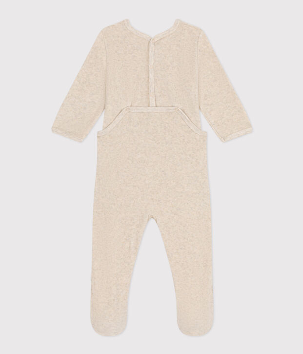Pyjama en velours b&eacute;b&eacute; beige