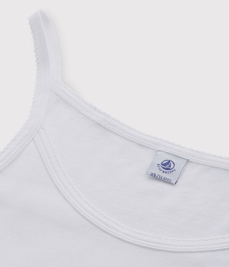 Robe &agrave; bretelles iconique en coton Femme blanc ECUME