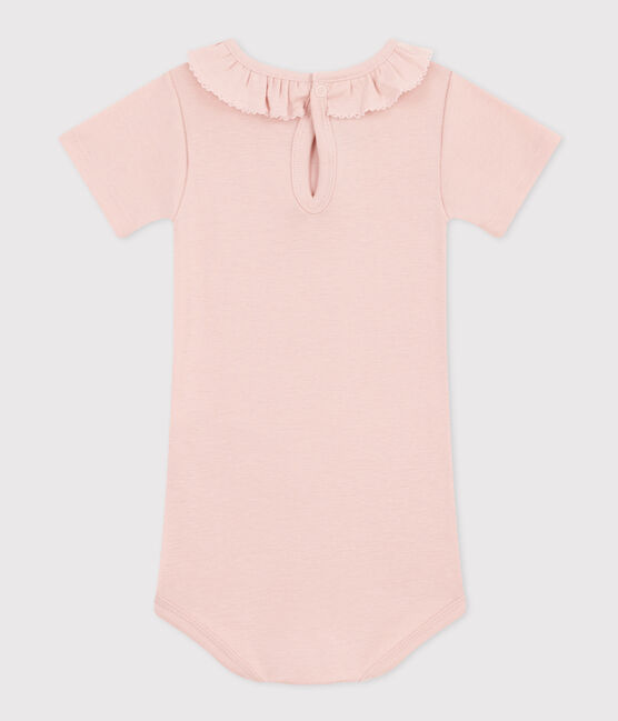 Babybody met korte mouwen en kraagje van katoen roze SALINE