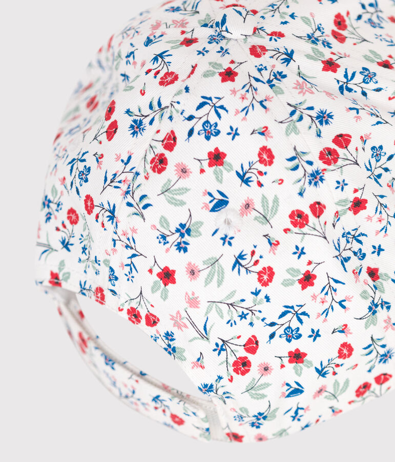 Stoffen pet met bloemenprint voor meisjes wit/multicouleur