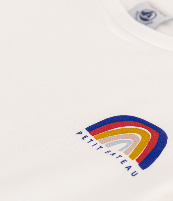 Tee-shirt en jersey léger enfant fille blanc MARSHMALLOW
