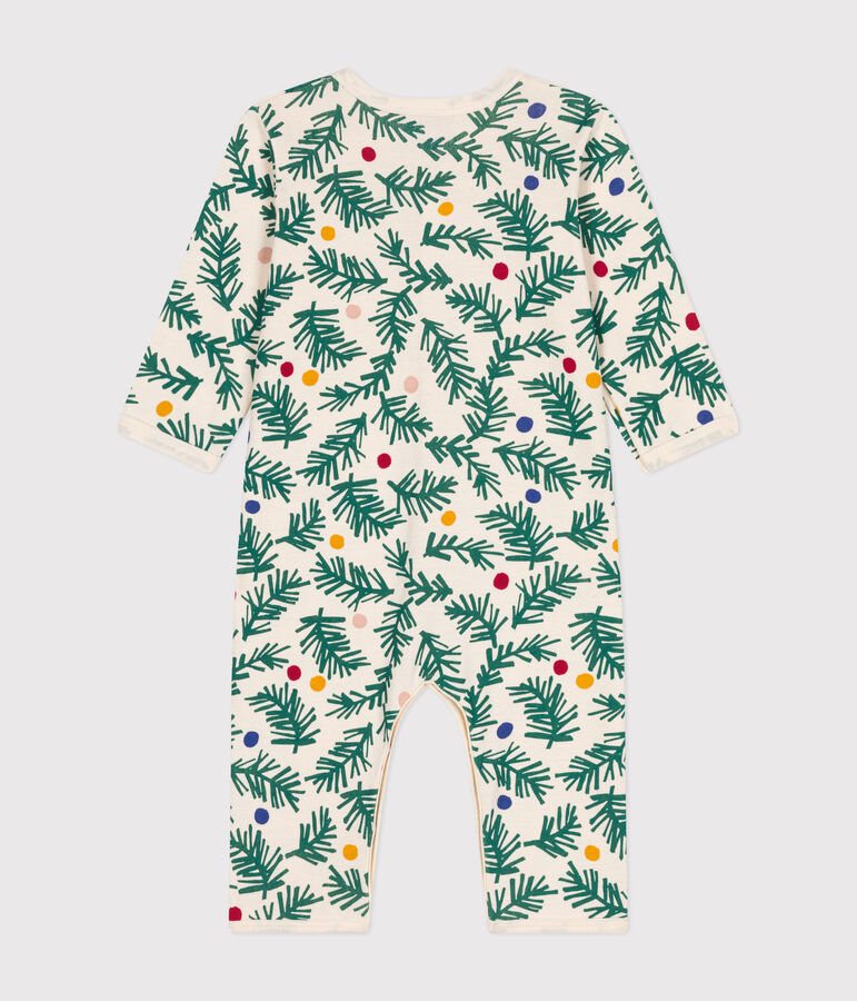 Pyjama sans pieds imprim&eacute; en coton b&eacute;b&eacute; &eacute;cru/rouge