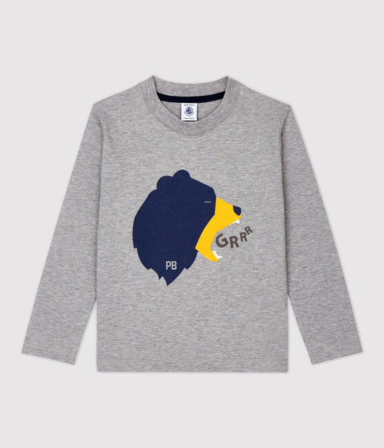 Katoenen jongens t-shirt met lange mouwen grijs SUBWAY CHINE