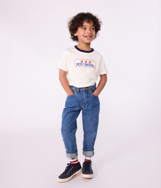 Tee-shirt enfant à manches courtes imprimé écru MILK