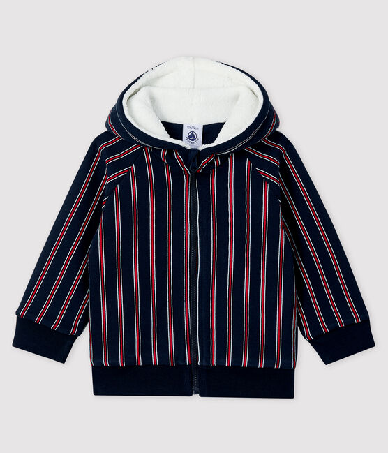 Sweatshirt met capuchon babyjongen blauw SMOKING/wit MULTICO