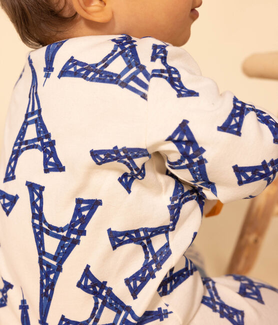 Katoenen babypyjama in het thema 'Parijs' wit AVALANCHE/ MULTICO