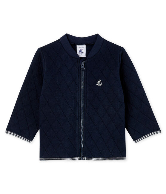 Cardigan bébé garçon en tubique matelassé bleu SMOKING CN