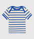 Tee-shirt manches courtes bébé en maille côtelée rayée