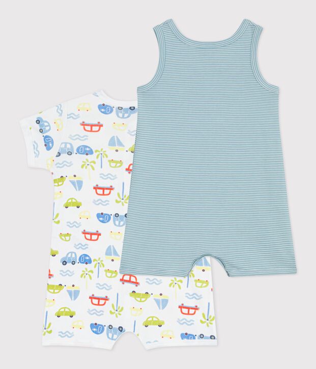 Lot de combinaisons courtes b&eacute;b&eacute; en coton imprim&eacute; multicouleur