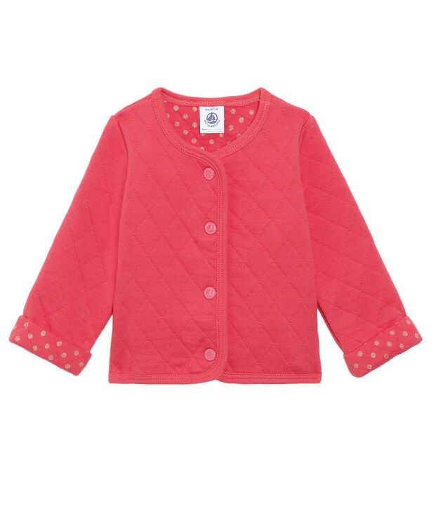 Cardigan van gewatteerde tubic babymeisje rood