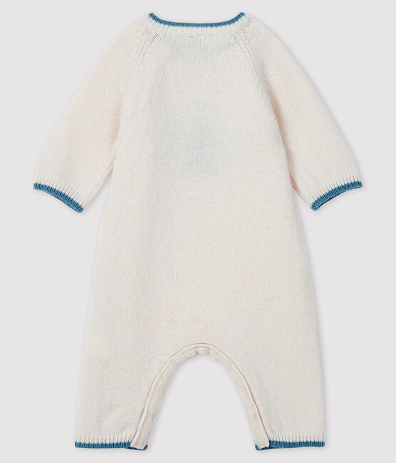Combinaison longue jacquard bébé en tricot blanc MARSHMALLOW