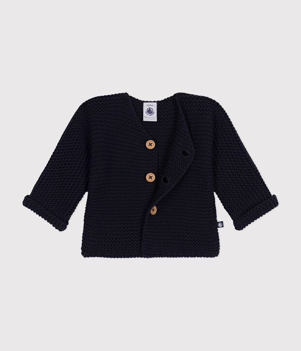 Cardigan en tricot point mousse b&eacute;b&eacute; bleu marine
