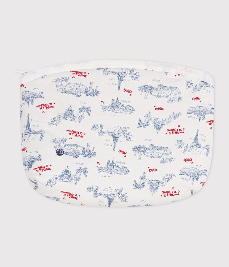 Pochette b&eacute;b&eacute; en coton motifs Paris blanc/multicouleur