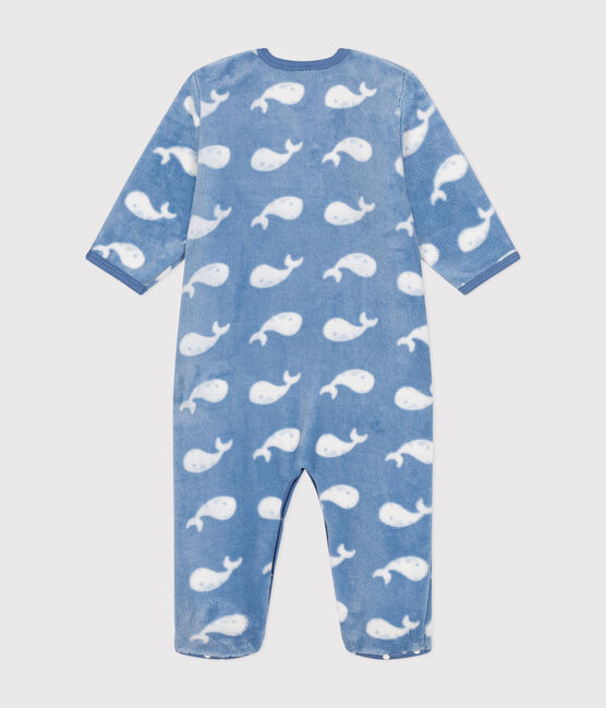Surpyjama en polaire bébé bleu BEACH/ MARSHMALLOW