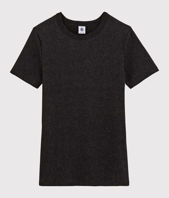 Iconisch Dames T-shirt met ronde hals zwart NOIR/ ARGENT