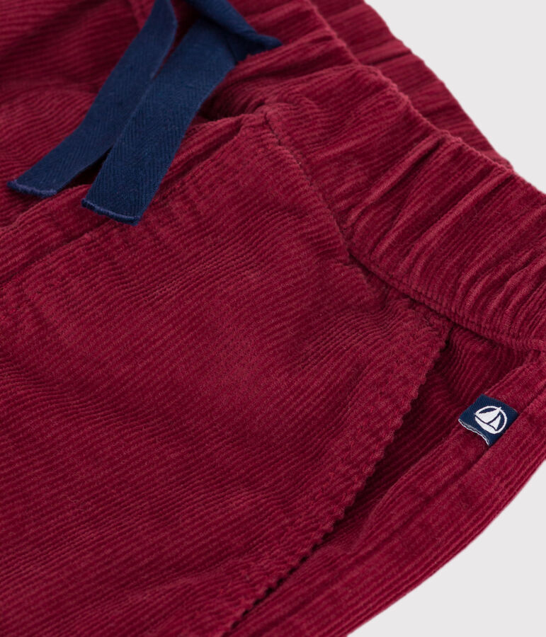 Effen fluwelen rechte broek voor kinderen rood