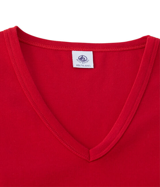 Iconisch dames T-shirt met lange mouwen rood TERKUIT