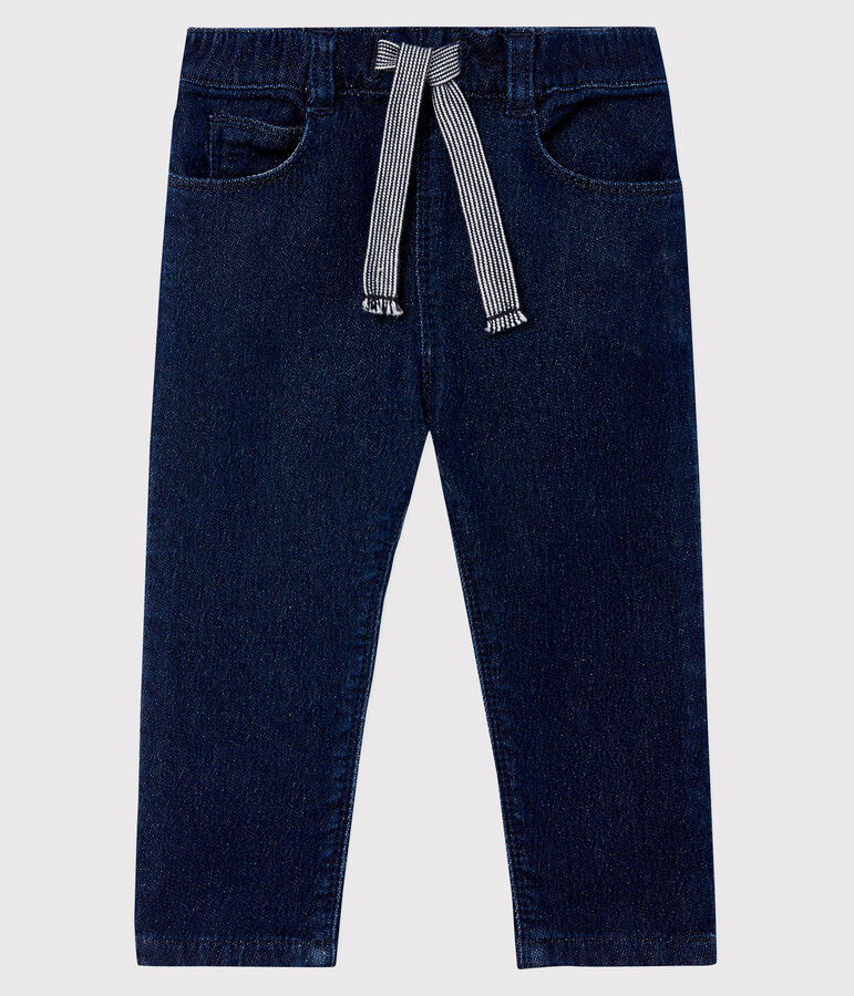 Broek in denim molton voor baby's blauw