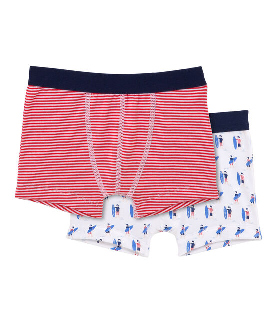 Set van twee jongensboxershorts wit .