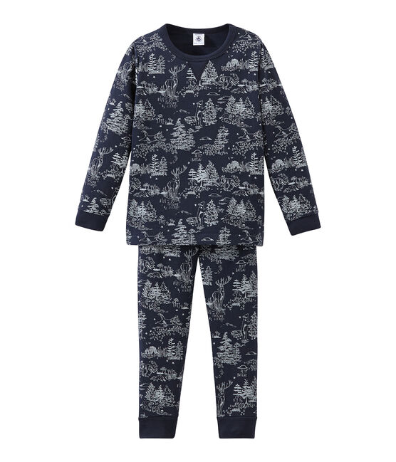 Jongenspyjama blauw SMOKING/wit ECUME