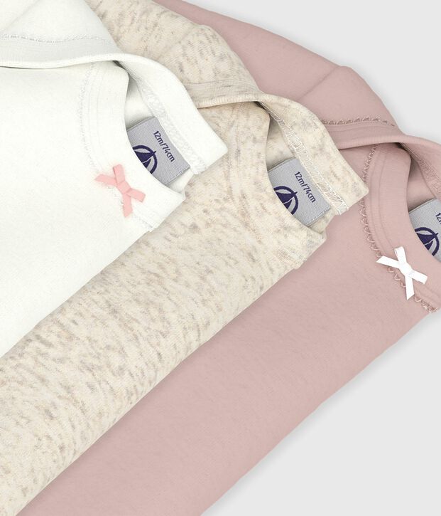 Set van 3 katoenen body's met lange mouwen voor baby's multicouleur
